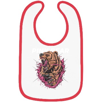 Discover Pink Bear Bibs