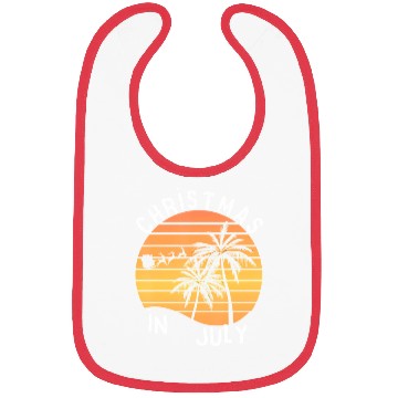 Discover Christmas In July Santa Sledge Sunset Palm Summer Bibs