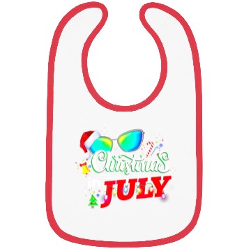 Discover Christmas In July Santa Hat Sunglasses Summer Bibs