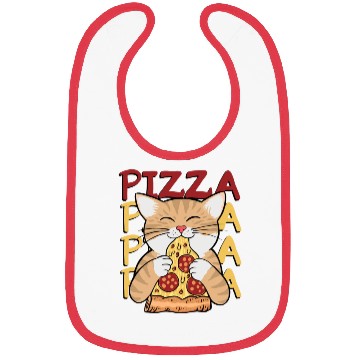 Discover Cat Love Pizza Bibs