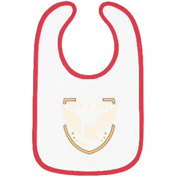 Discover Rock and Roll Music Lover Guitar Wings Bibs