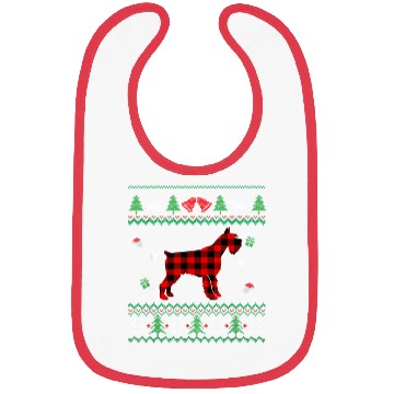 Discover Red Plaid Schnauzer Ugly Dog Bibs