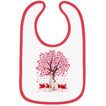Discover Heart Tree Brittany Spaniel Dog Valentine'S Day Bibs