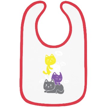 Discover Nonbinary They Their Them Meow Non-Binary Flag Bibs