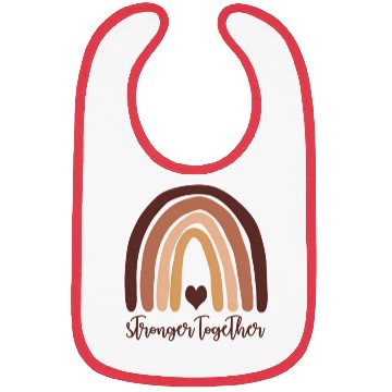 Discover Stronger Together in Tone Rainbow Heart Bibs