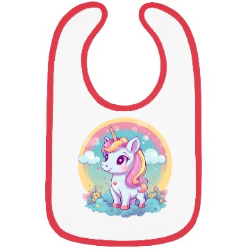 Discover Unicorn Rainbow Sunset Bibs