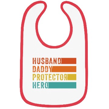 Discover Retro Husband Daddy Protector Hero Fathers day Bibs