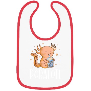 Discover Bobalotl Bubble Tea Lover Boba Tea Drinker Axolotl Bibs