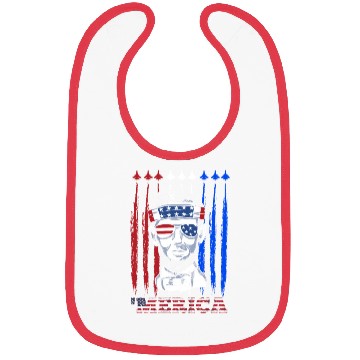 Discover Merica Lincoln Independence Day Party Patriots Bibs