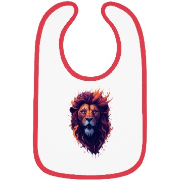 Discover Fiery Lion Head Beautiful Lion Bibs