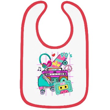 Discover 80'S 90'S Party Elements - Pop - Music Cassette Bibs