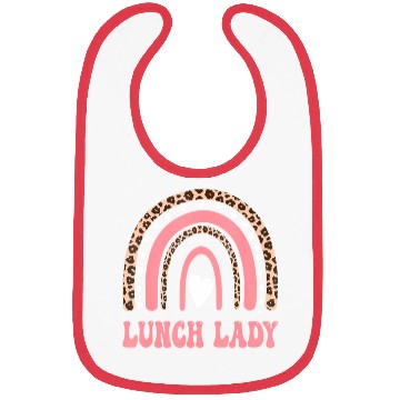 Discover Lunch Lady Leopard Rainbow Back To School Bibs