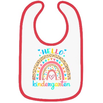 Discover Hello Kindergarten Rainbow Heart For Teachers Bibs