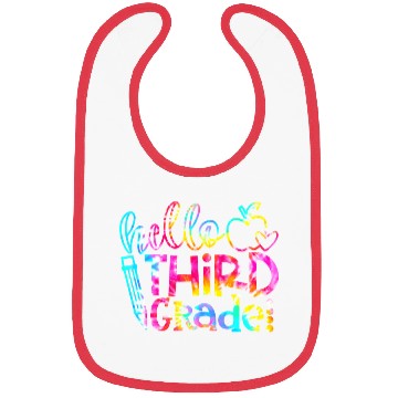 Discover Tie Dye Hello 3rd Grade Teacher Student Back To Bibs