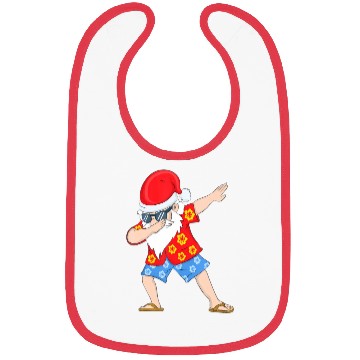Discover Christmas in July Santa Hawaiian Dabbing Santa Bibs
