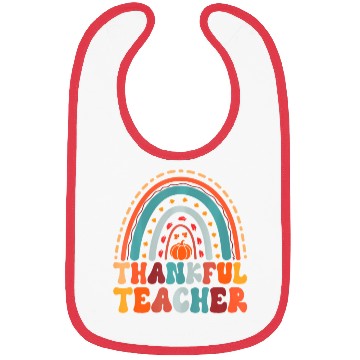 Discover Thankful Teacher Pumpkin Autumn Leaves Rainbow Bibs