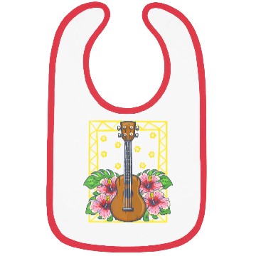 Discover Ukulele Guitar Flowers Nature Hawaii Vibes Uke Bibs