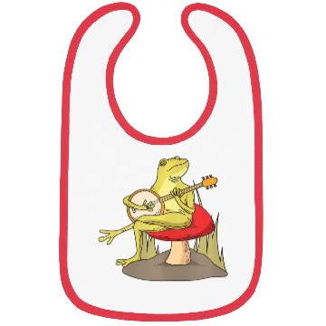 Discover Cottagecore Aesthetic Frog Lover Banjo Player Bibs