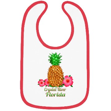 Discover I Love Crystal River Florida Fl Pineapple Floral Bibs