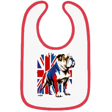 Discover British Bulldog With Union Jack Flag King Charles Bibs