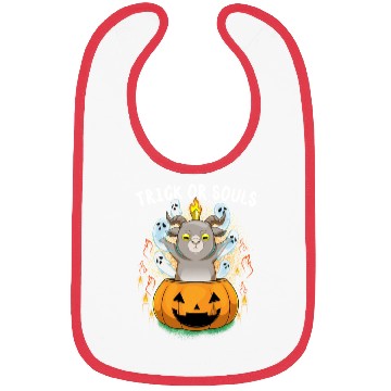 Discover Trick Or Souls Halloween Baphomet Satanic Pumpkin Bibs