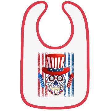 Discover Independence Day Firecracker Skull USA Party Bibs