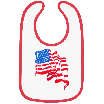 Discover America Flag Independence Day US Patriots Bibs