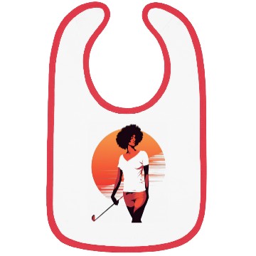 Discover Golfer Girl Afro Woman Golf Player African Bibs