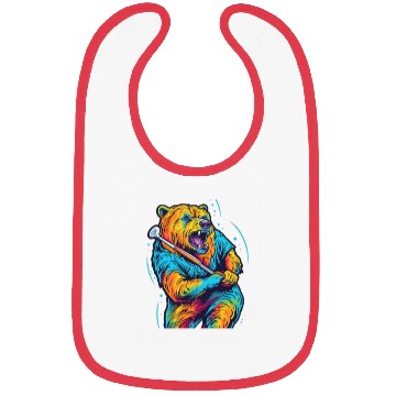 Discover Golfer Grizzly Bear Golf Club Golfing Golf Player Bibs