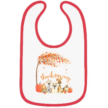 Discover Cute Dogs Autumn Leaves Pumpkin Happy Bibs