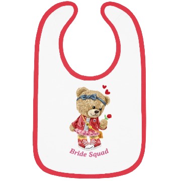 Discover Bride Squad cute bear Bibs