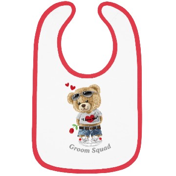 Discover Groom Squad cute bear Bibs