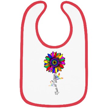 Discover Rainbow Sunflower Love Is Love LGBT Pride Month Bibs