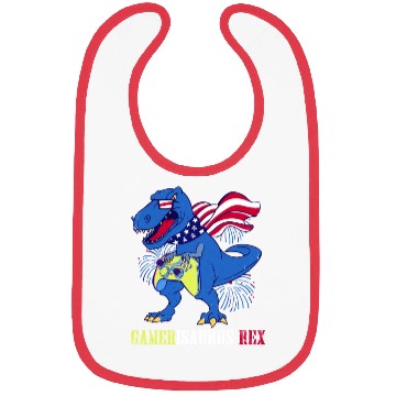 Discover Amerisaurus Rex Independence Day USA Party Bibs