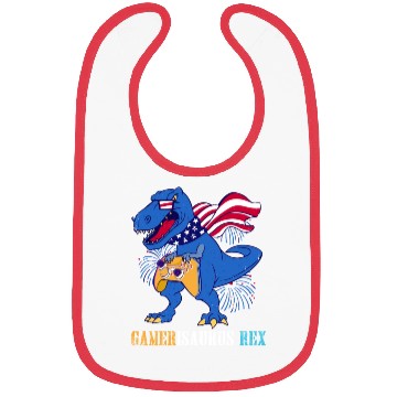 Discover Amerisaurus Rex Independence Day USA Party Bibs