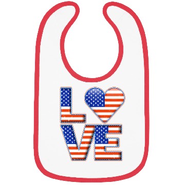 Discover LOVE America Patriotism USA Independence Day Bibs