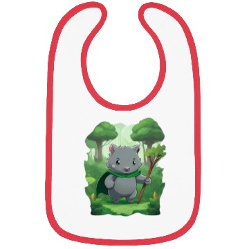 Discover Wombat Hero - Green Cape Wombat Bibs
