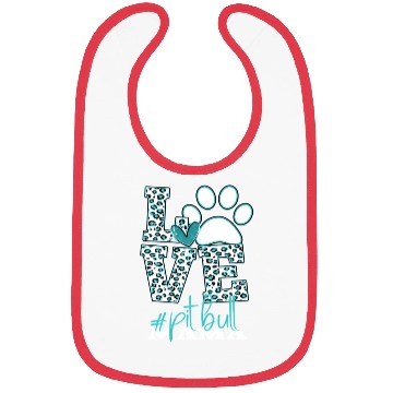 Discover Pitbull Mama Leopard Print Paw Love Bibs
