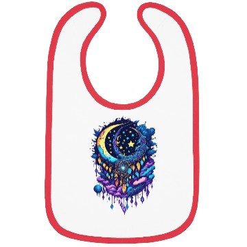 Discover Dreamcatcher Moon and Clouds Bibs