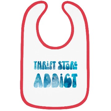 Discover Thrift Store Addict blue watercolor Bibs