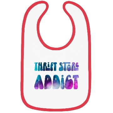 Discover Thrift Store Addict blue purple watercolor Bibs