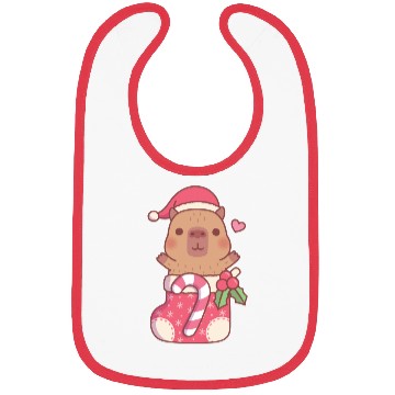 Discover Cute Capybara In Christmas Stocking With Candy Bibs
