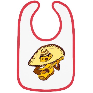 Discover Mexican hat with guitar character Bibs