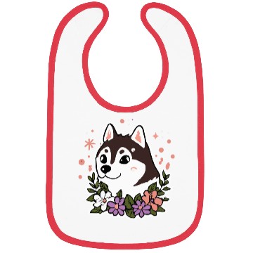 Discover Husky Flowers Dog Lover Malamute Bibs