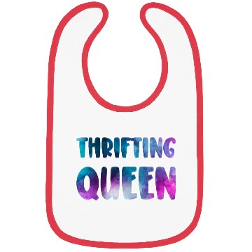 Discover Thrifting Queen blue purple watercolor Bibs