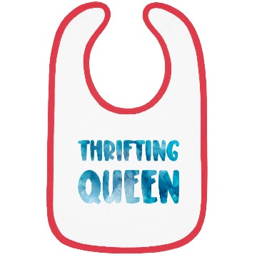 Discover Thrifting Queen blue watercolor Bibs
