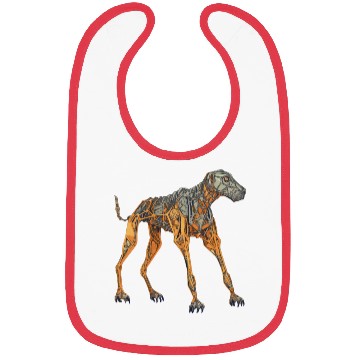 Discover Doberman Cyborg Dog in Orange Bibs