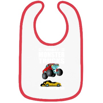 Discover I Wonder If Monster Trucks Think About Me Too Bibs