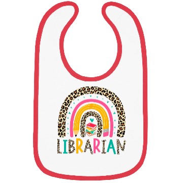 Discover Librarian Boho Rainbow Leopard Back To School Book Bibs