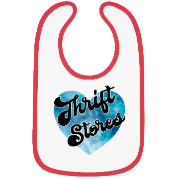 Discover Thrift Stores blue watercolor heart Bibs